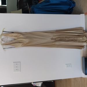 Gold Satin Old Hollywood Glam dress